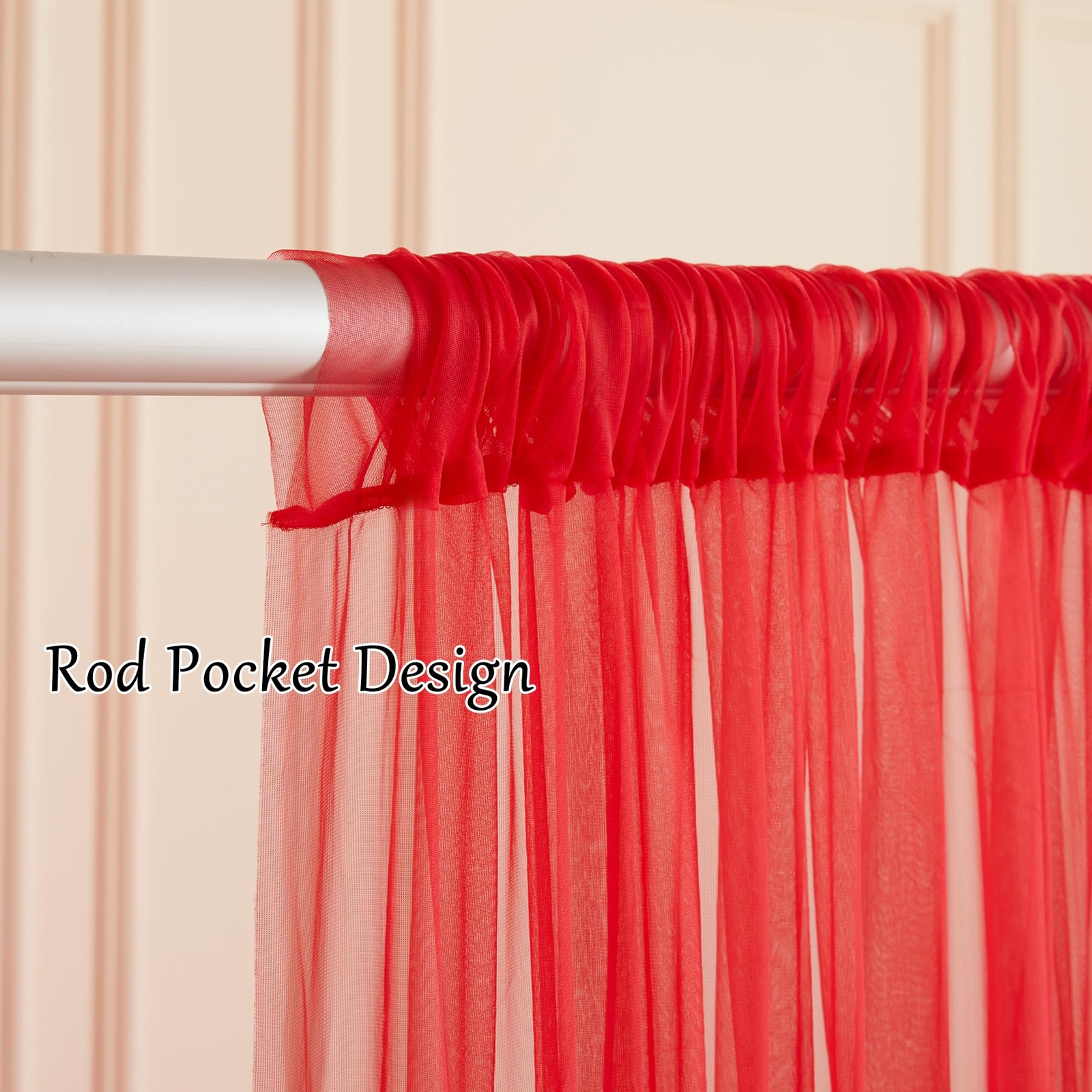 10×10 Red Tulle Backdrop Curtains for Parties Sheer Backdrop Curtain Wedding …