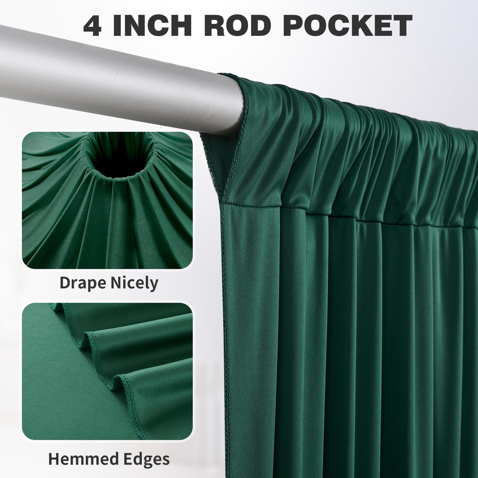 50ftx15ft Hunter Green Backdrop 5ft(W)x15ft(H)_10 Panels,