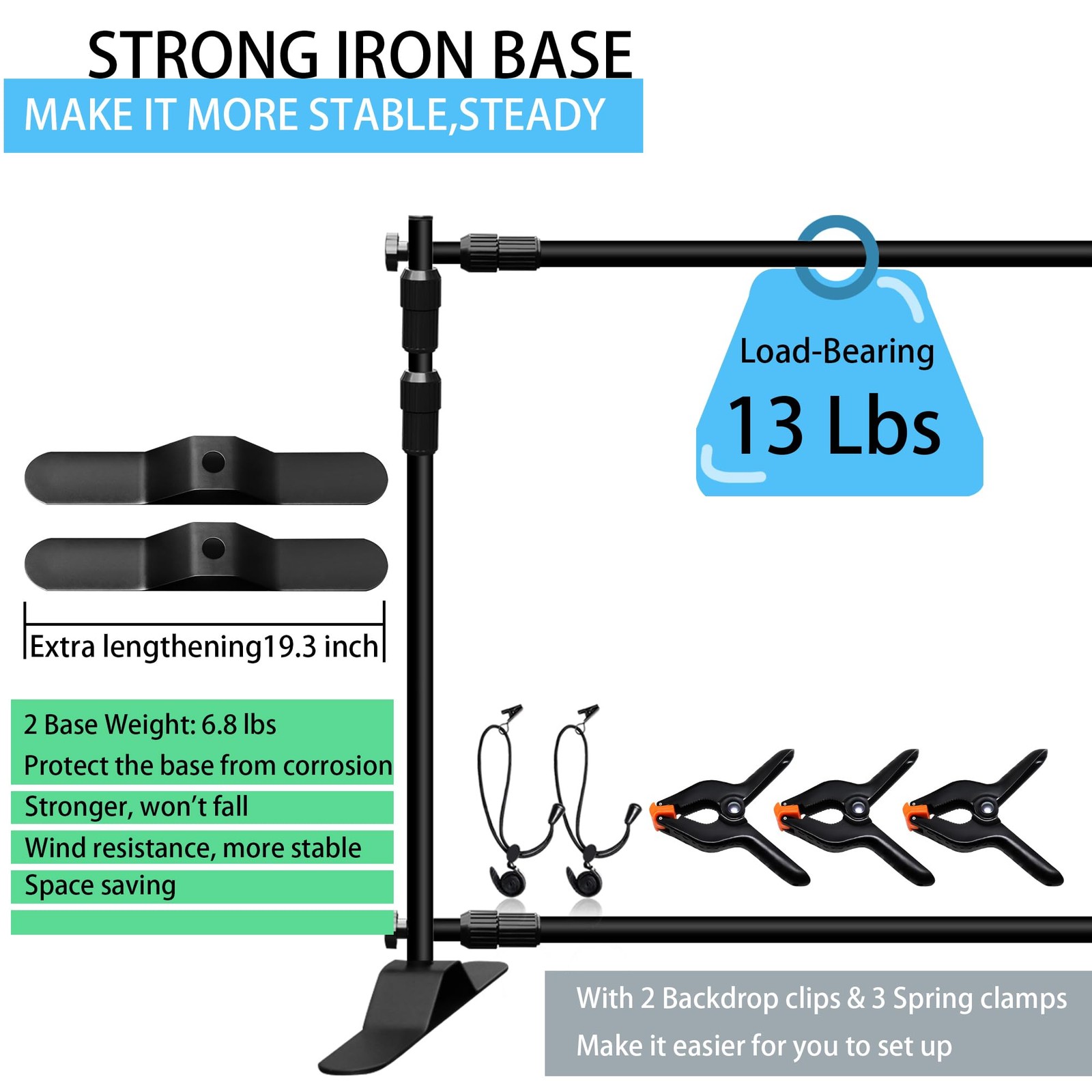 Photo Backdrop Banner Stand Kit, Heavy Duty 10 x 8 FT Adjustable Telescopic T…