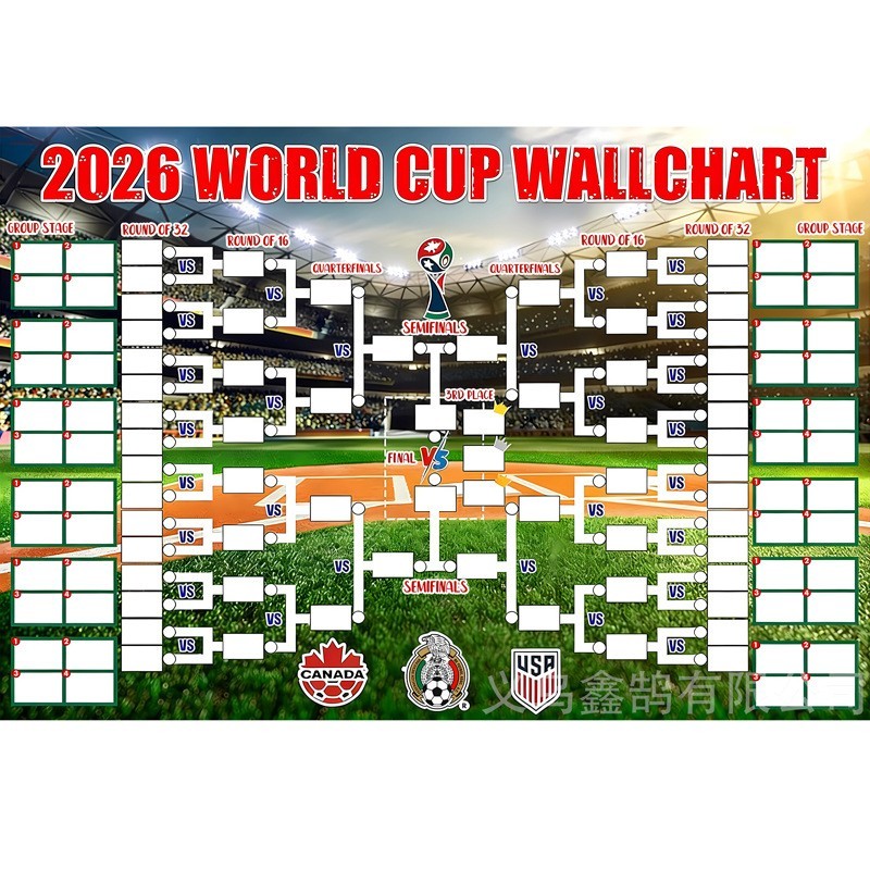 2026 World Cup Schedule Match Background Layout Records Party Decoration 5Pcs