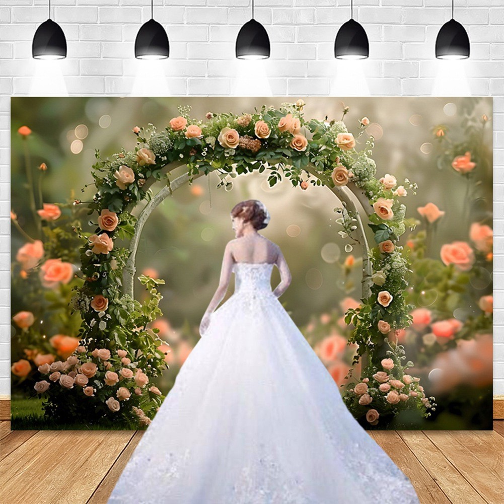 210x150cm Photography Background Fabric Wreath Scenery Wedding 3D Party1102