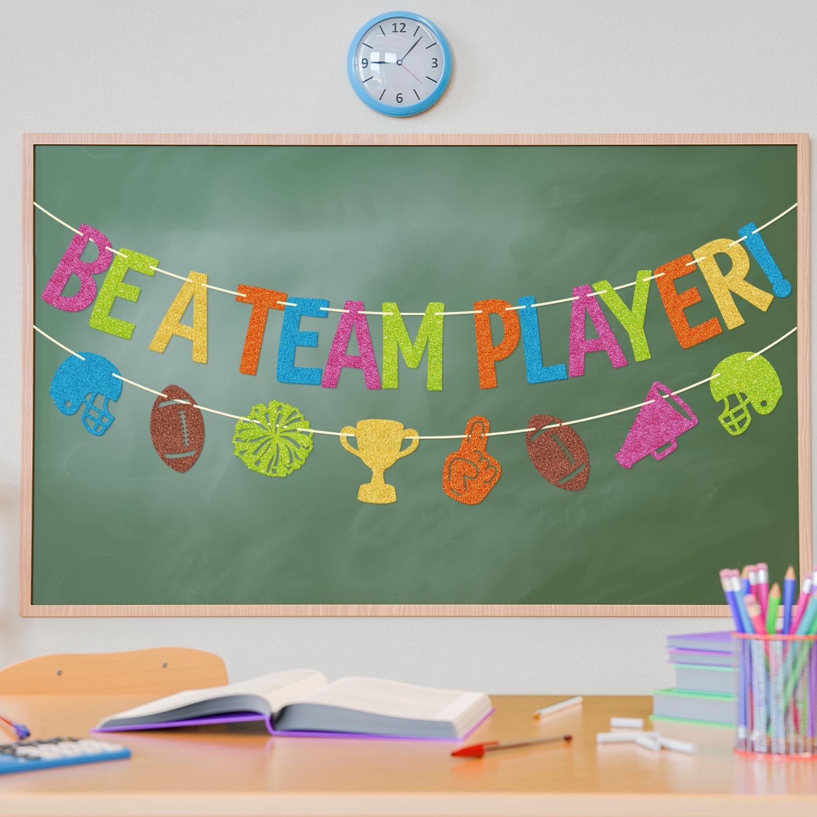 Football Classroom Banner – Be A Team Player Football Decorations – Sports Bu…