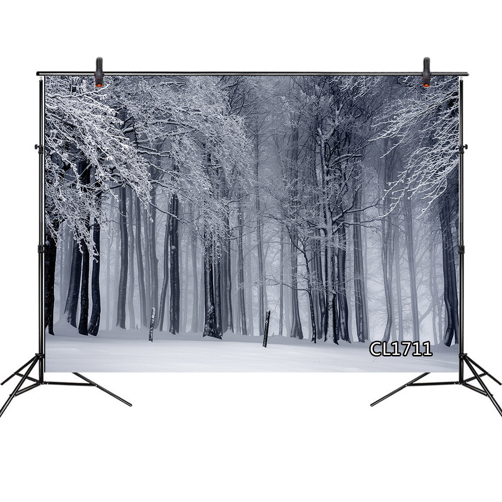 10x8ft Nature Scenic Winter Snow Misty Forest Photo Background Vinyl Backdrop LB
