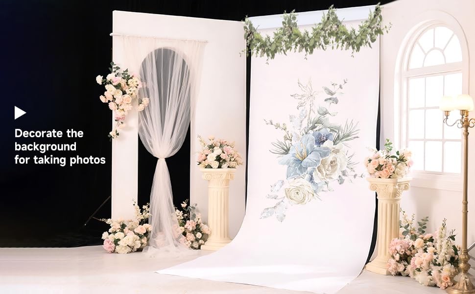 YSKE-Seamless White Paper Backdrop Roll for 92”x36′, Arctic