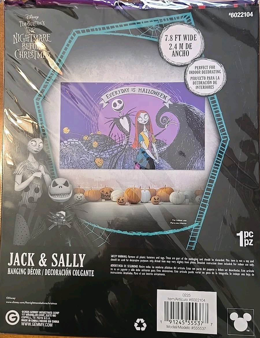 Nightmare Before Christmas Backdrop 8’ X 5’ Party Wall Decor. Halloween Disney