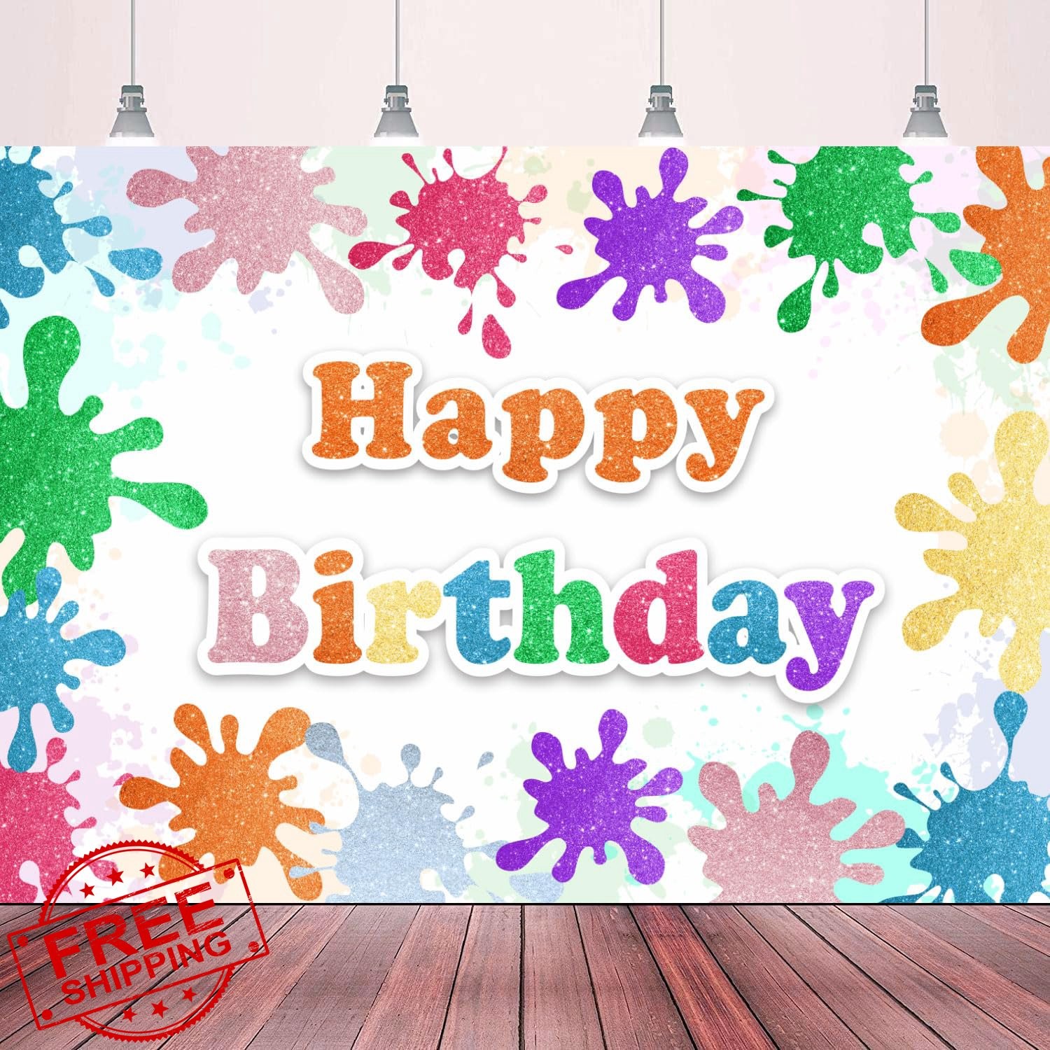 BECKTEN Art Paint Splash Birthday Backdrop H