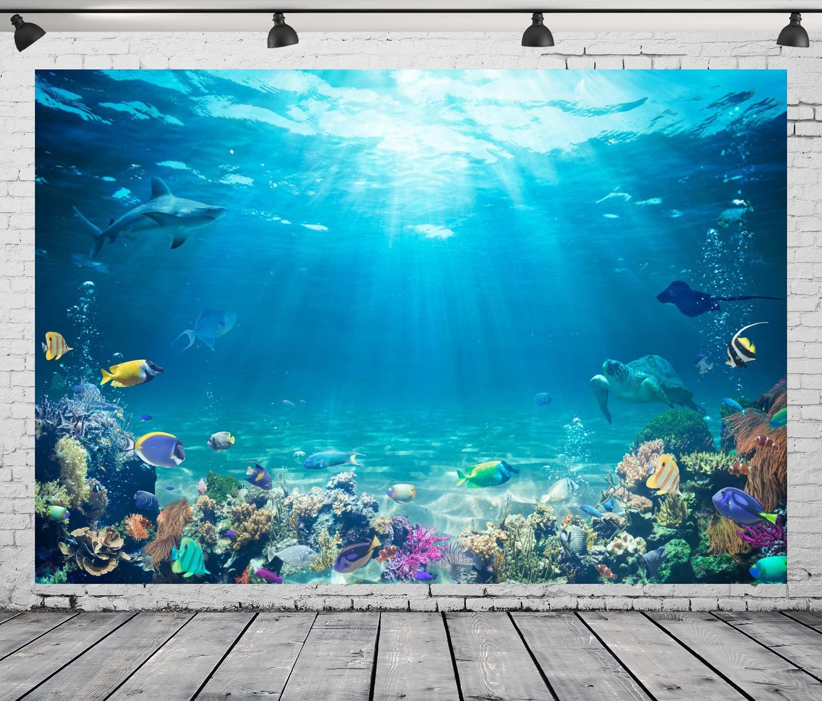 BELECO Underwater World Backdrop 7x5ft Fabric Undersea 7x5FT, A10290