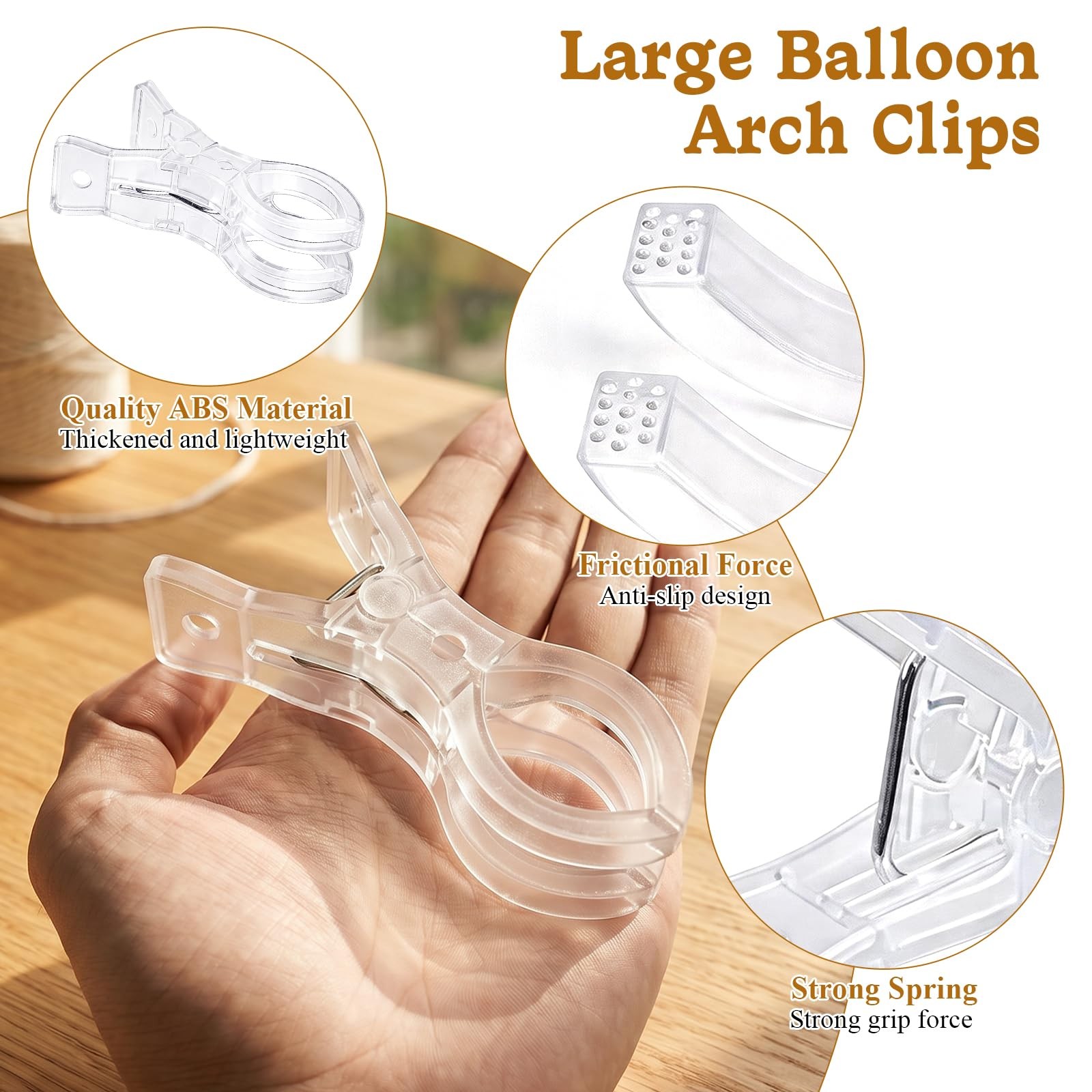20 Pcs Large Balloon Arch Clips and 100 Pcs 260 Long Balloons, 3.5 Inch Plast…
