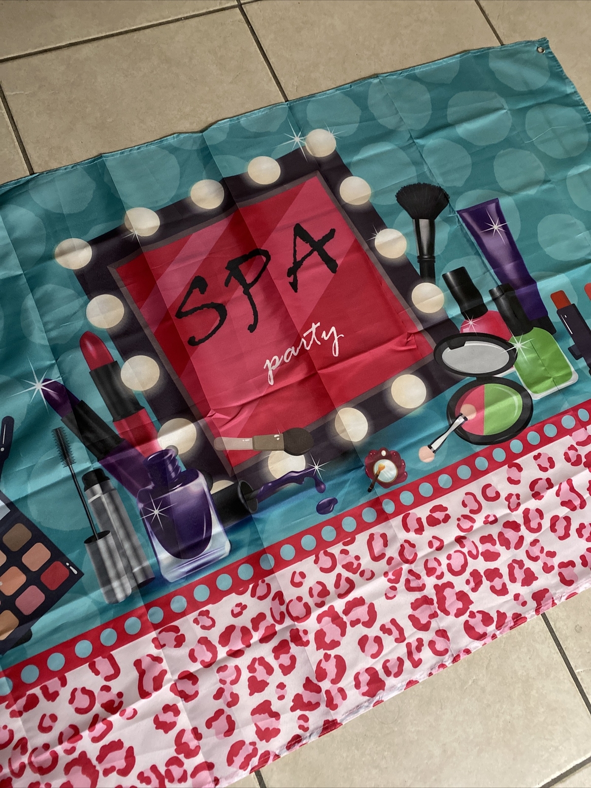 Spa Party Backdrop 5×3.5 Ft Make-up Background Birthday Banner