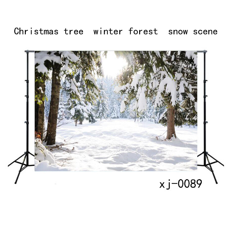 Snow Photography Background Winter Photographic Backdrop Christmas Stage Party
