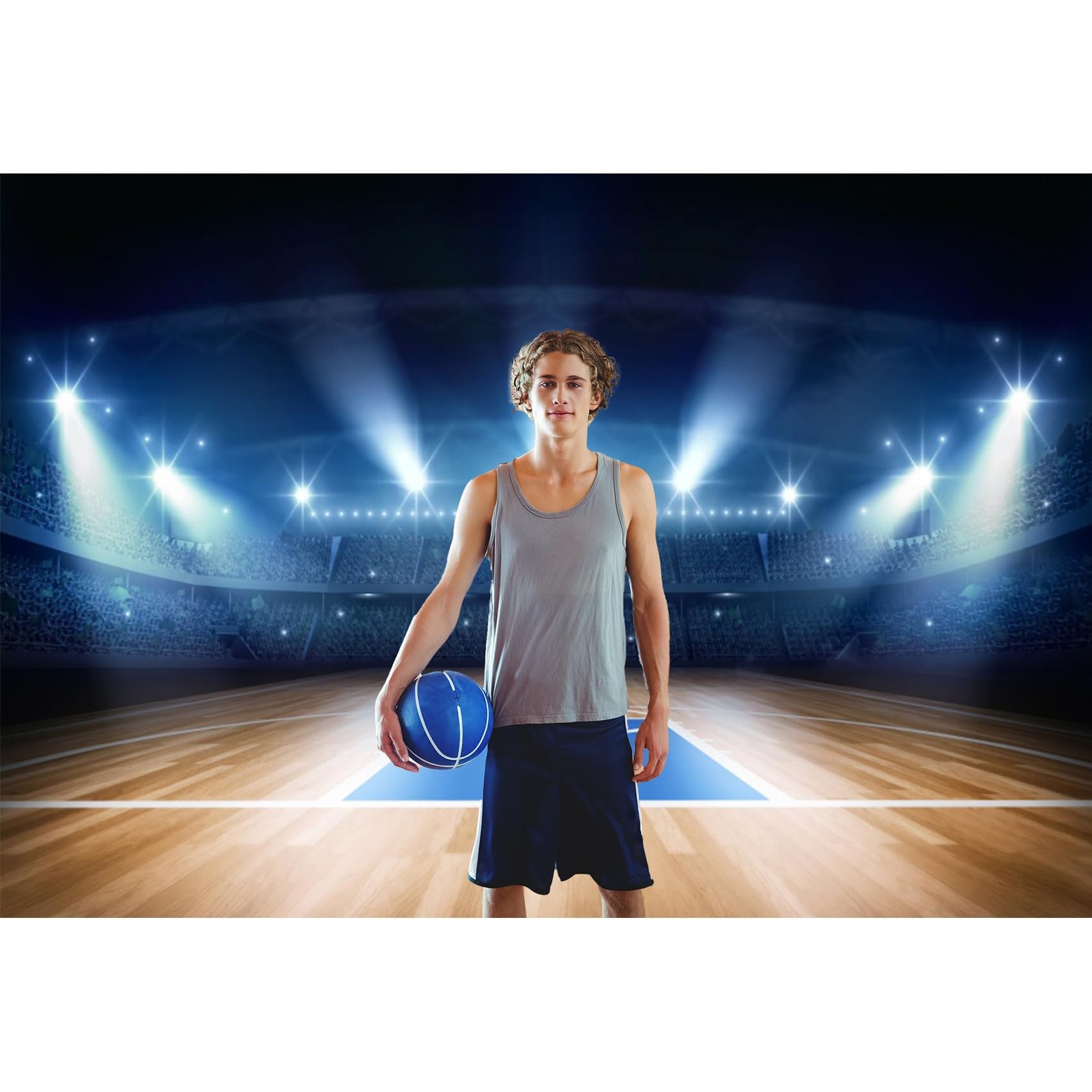 10×6.5ft Empty Basketball Stadium Theme Photography Backdrop Background