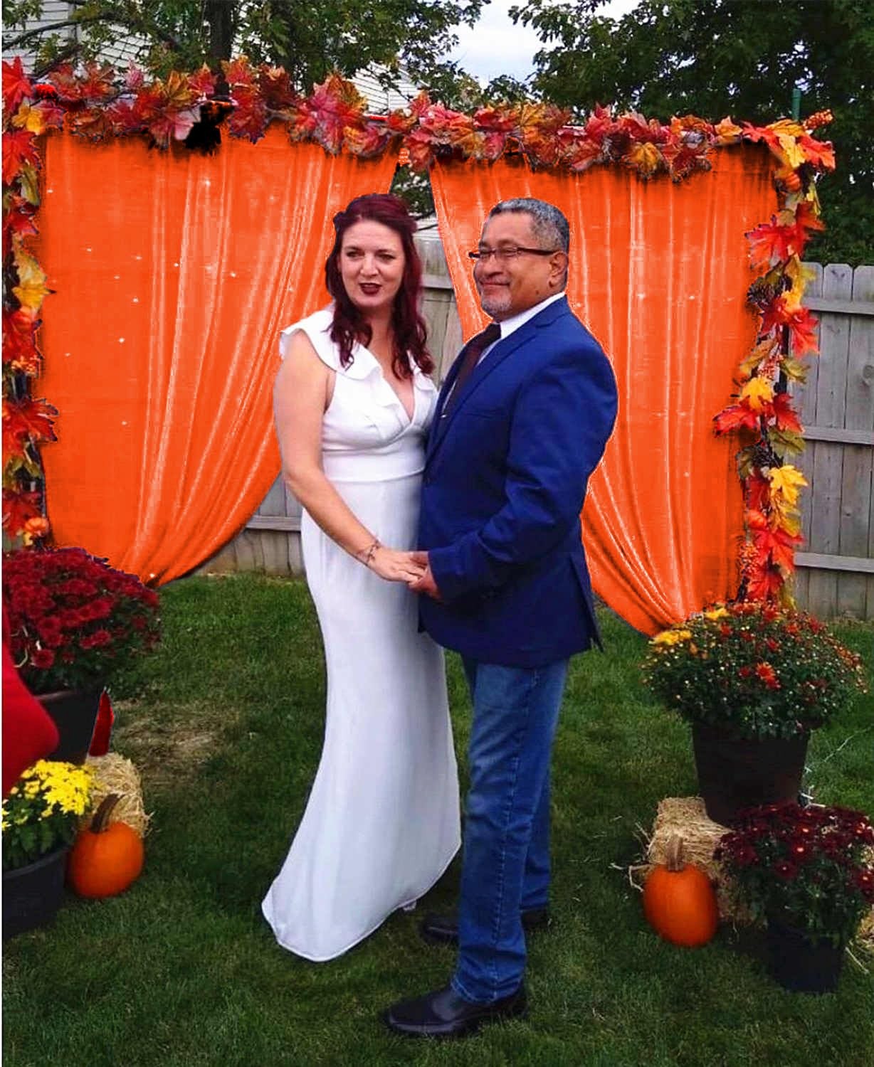 Orange Chiffon Backdrop Sheer Curtains 2 Panels 30×108 Inch Wedding Fabric