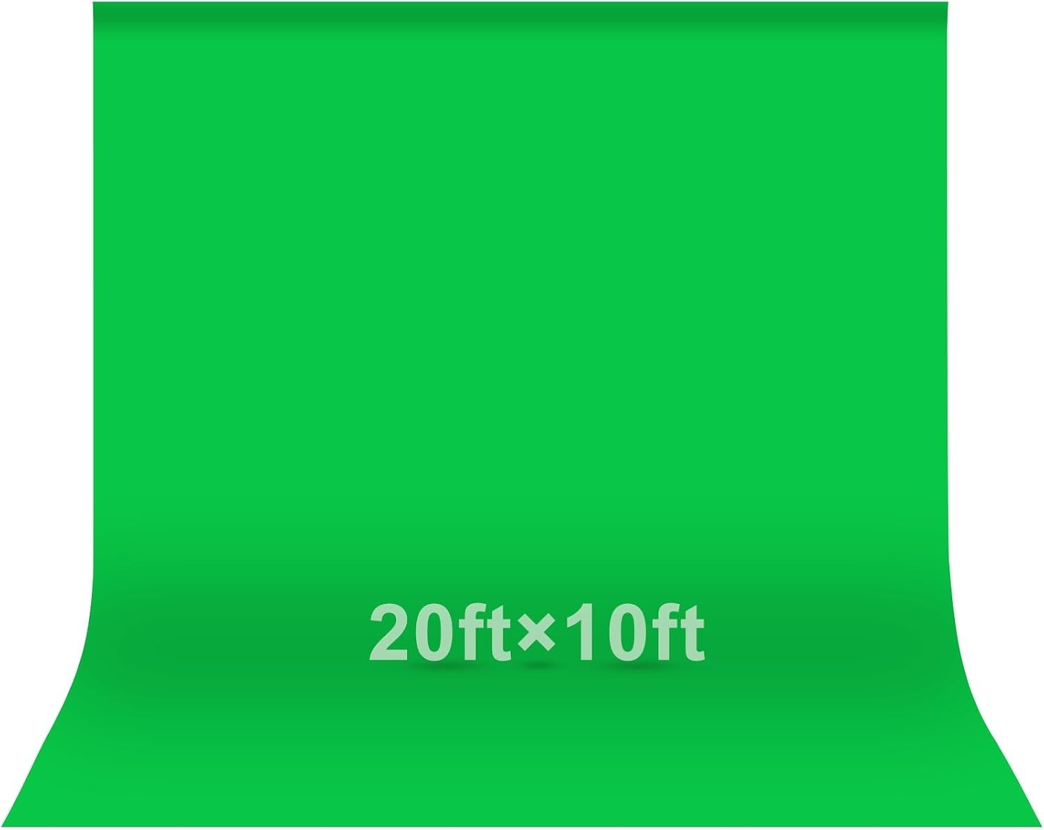 Durable 20×10 ft Green Screen Backdrop for Video Conferencing & Content Creation