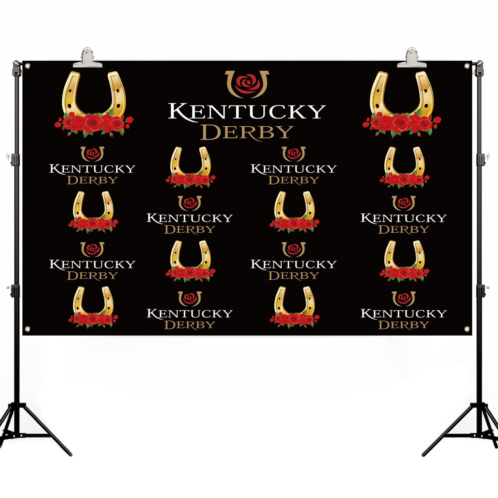 Rainlemon Kentucky Derby Photo Booth Backdrop 5.9ft*3.6ft, Multicolor