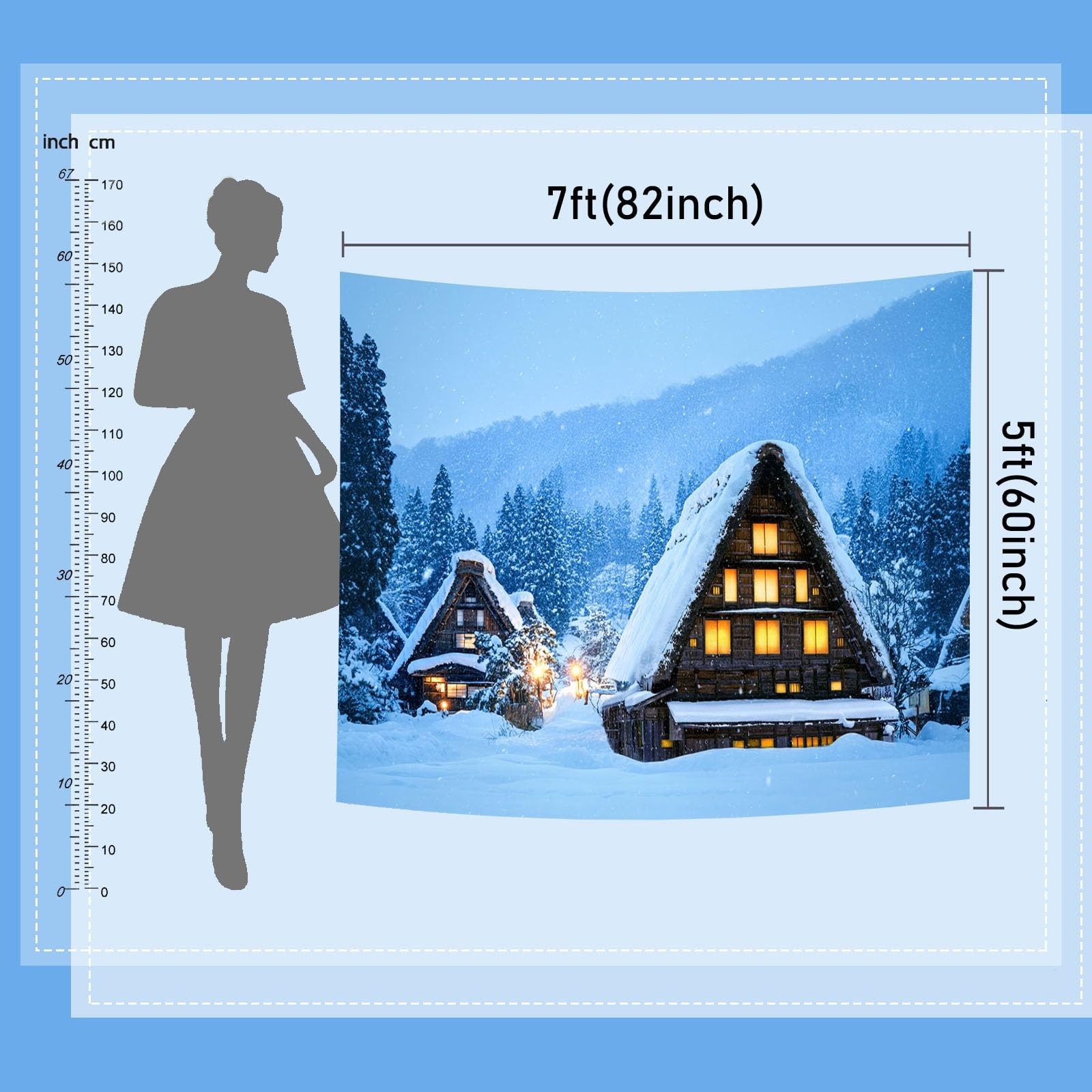 Winter Snow Secne Backdrop Snowy Village Winter Wonderland Background for Pho…