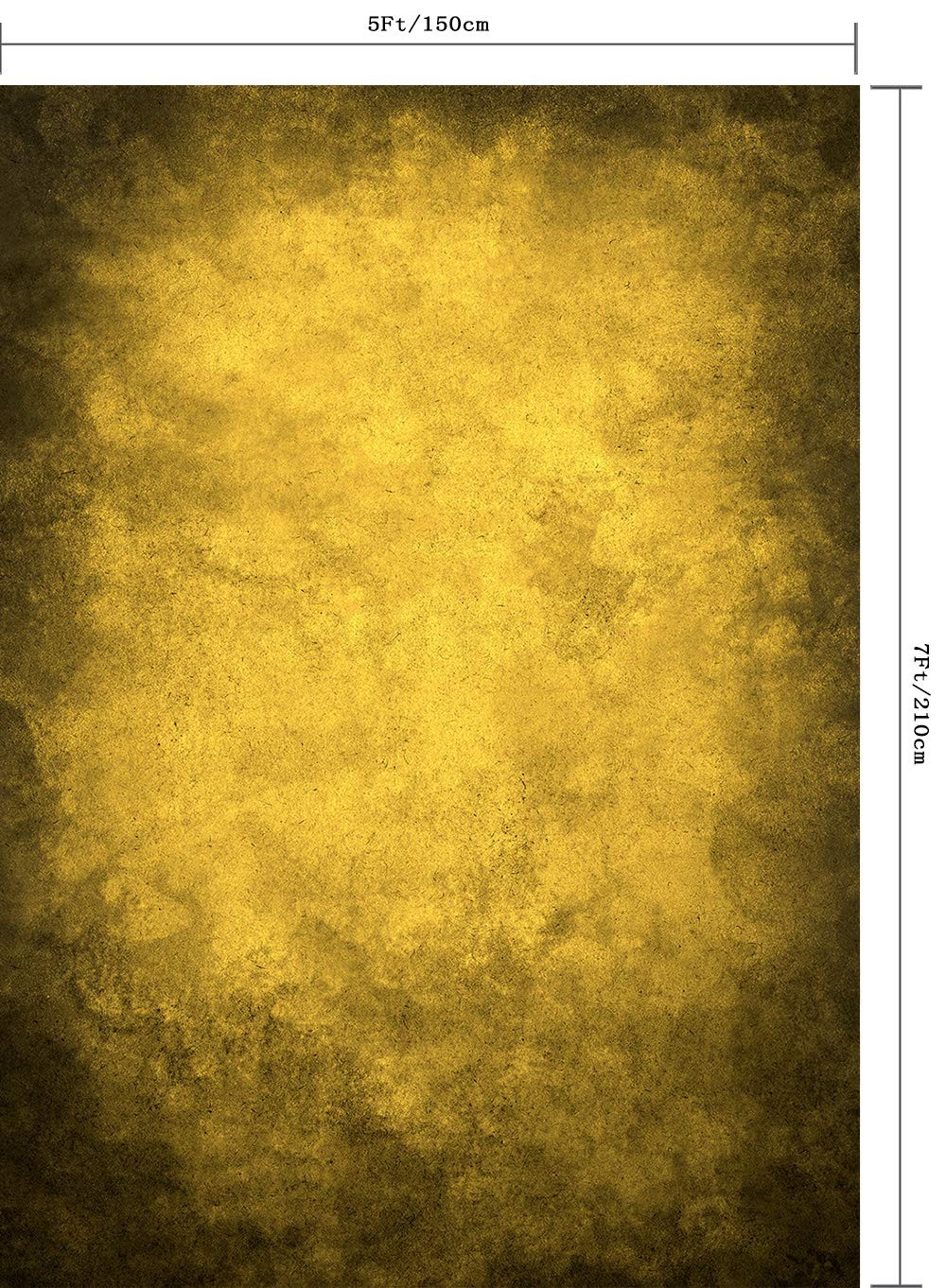 5×7 FT Retro Abstract Yellow Portrait Backdrop Photography Seamless Background