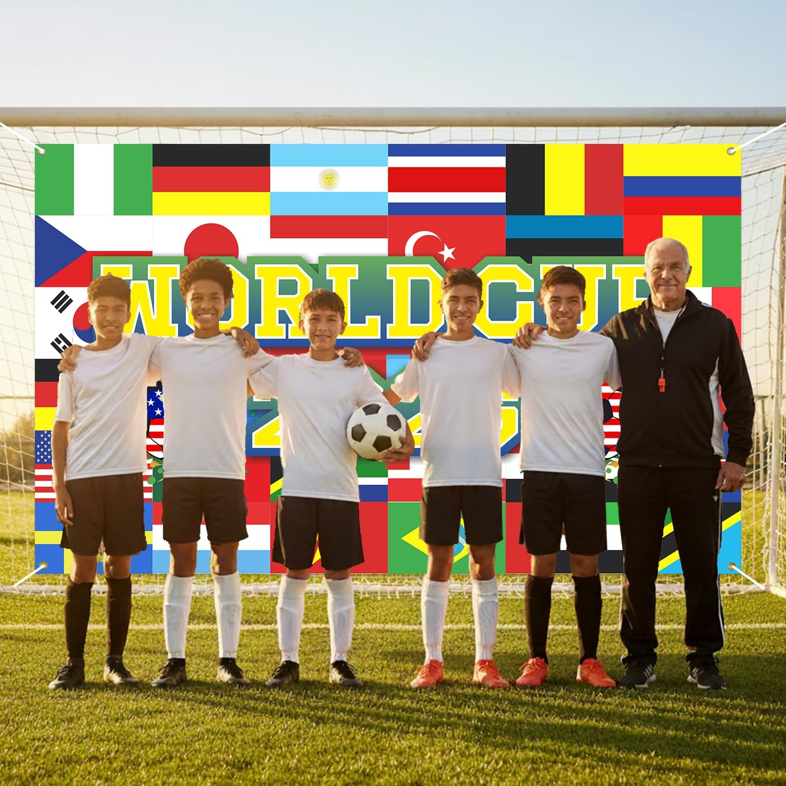 World Football Tournament Cup Celebration Backdrop 43×71 Inch 2026 Vibrant So…