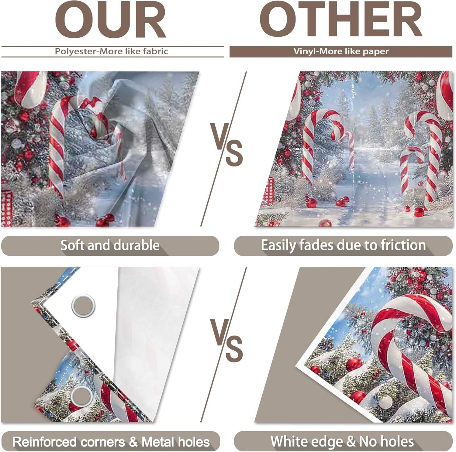 7x5ft Winter Snow Scene Backdrop for Christmas Parties Durable Polyester Fabric