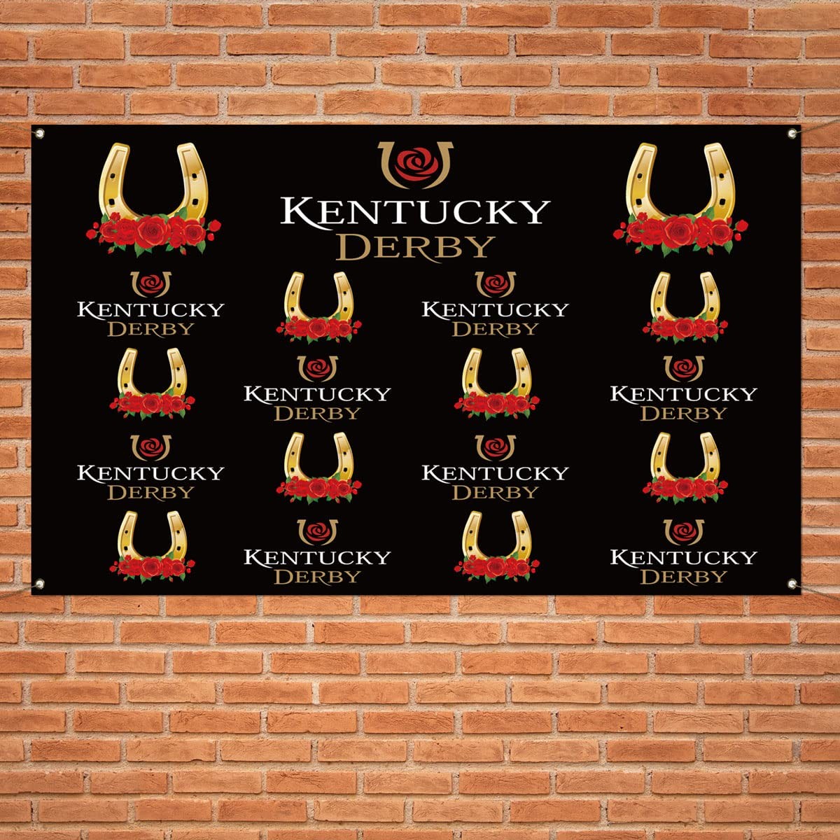 Rainlemon Kentucky Derby Photo Booth Backdrop 5.9ft*3.6ft, Multicolor