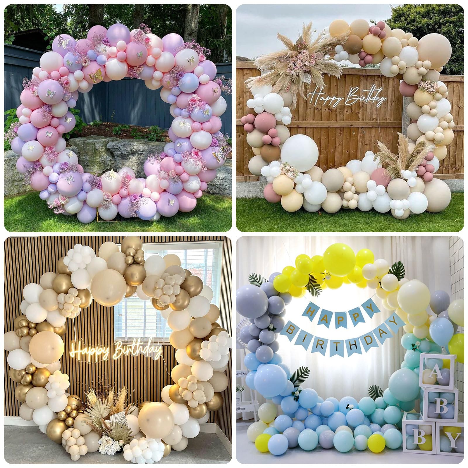 Metal Round Balloon Arch Kit, 7.2ft (2.2m) Golden Round Arch Stand Kit: Garde…