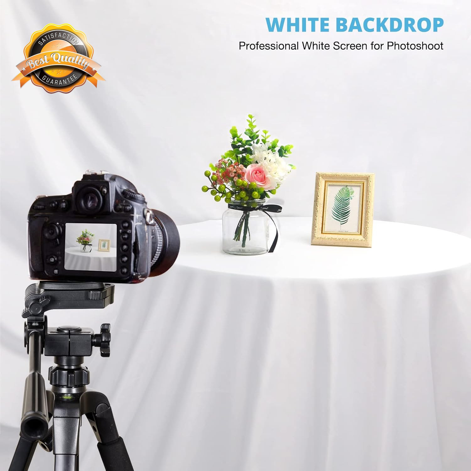 10X10 FT White Backdrop Background for Photography, Large Pure Photo Backdrop Cu