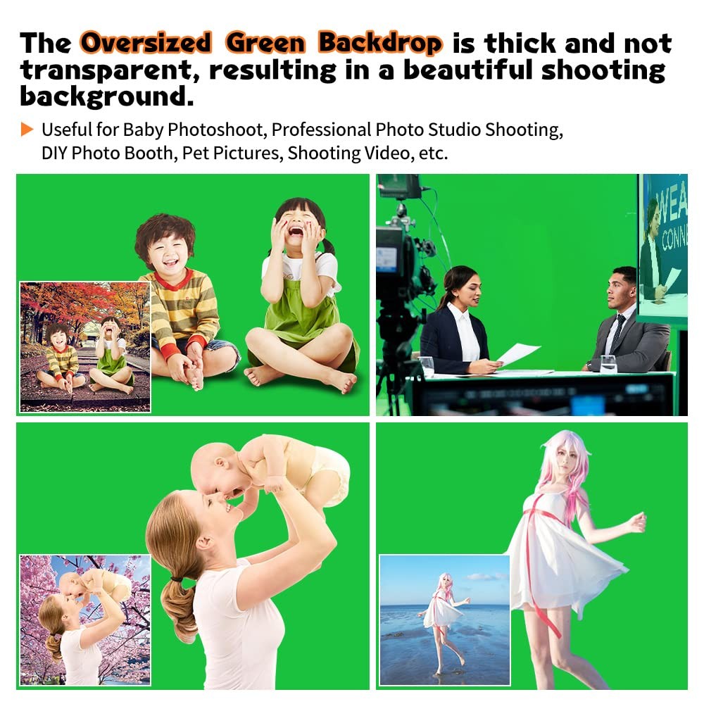 10x20Ft Green Screen Backdrop Photography Background for Streaming Photoshoot