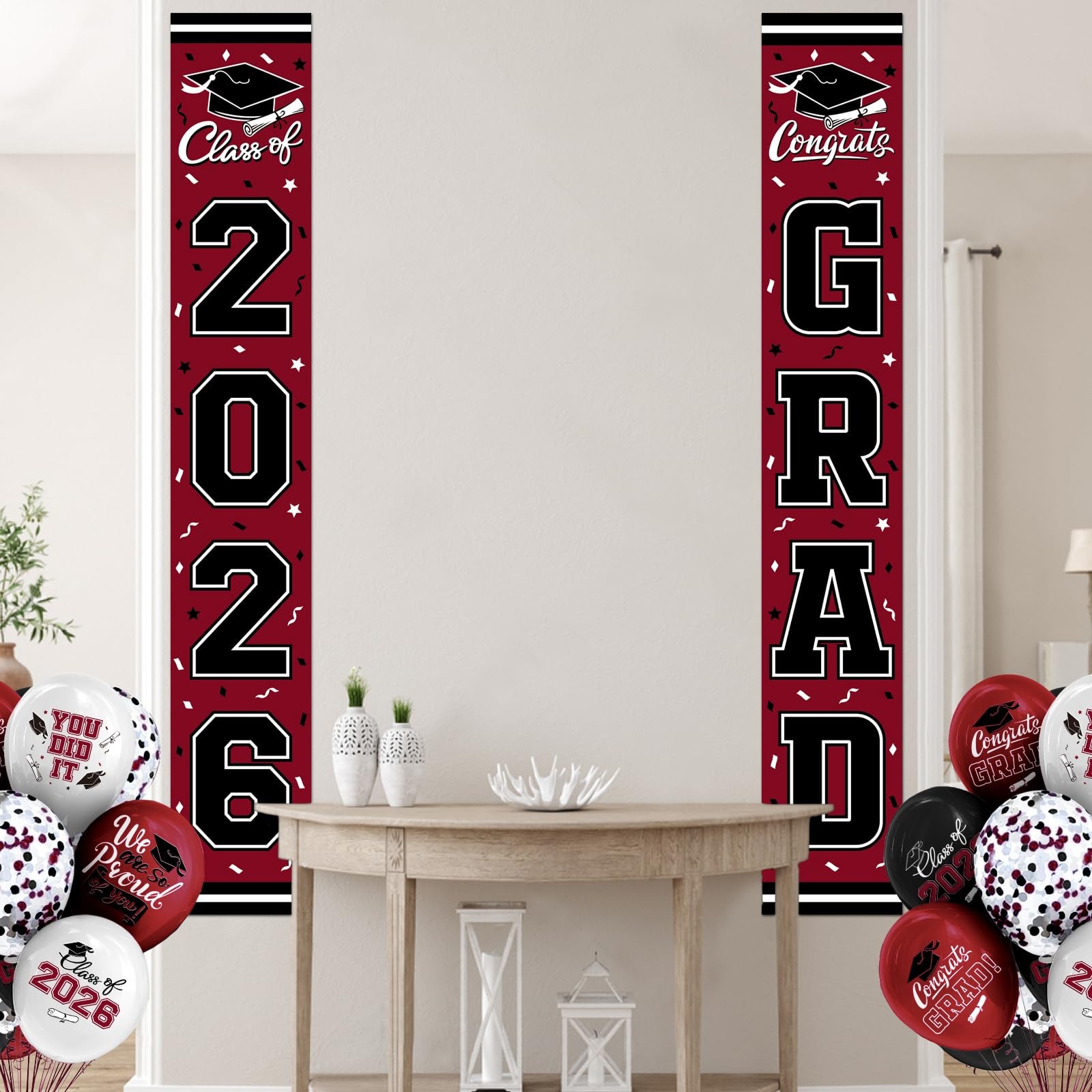 2026 Graduation Decorations,Congrats Grad 11.02 inches by 70.9 inches, Maroon