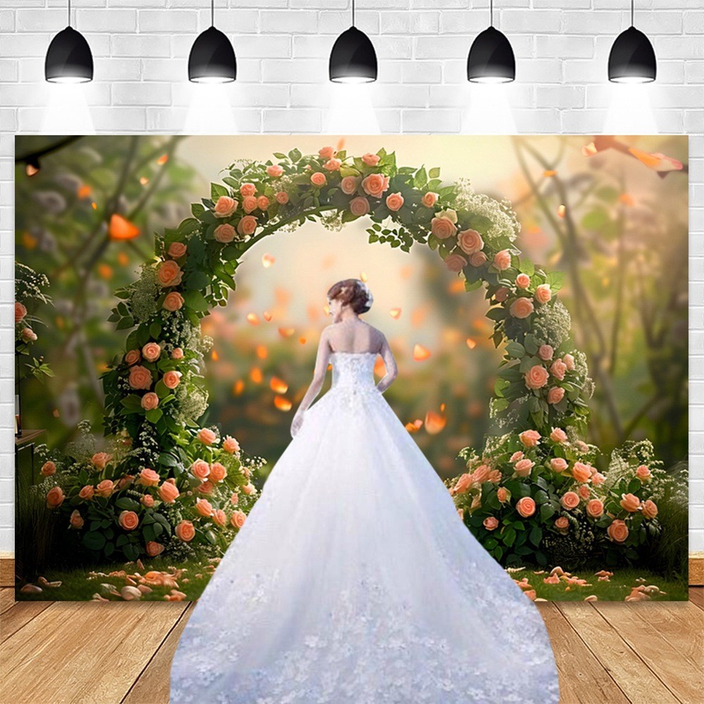 210x150cm Photography Background Fabric Wreath Scenery Wedding 3D Party2342