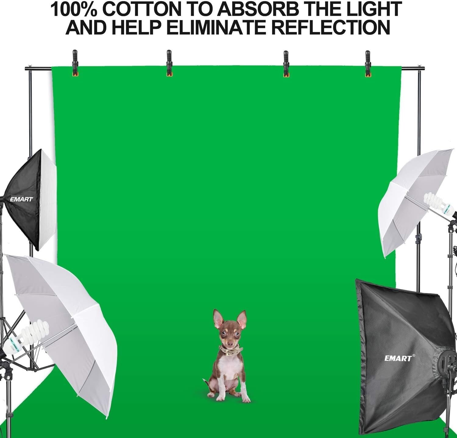 10×20 Ft Non-Reflective Green Screen Backdrop for Video Streaming & Photography
