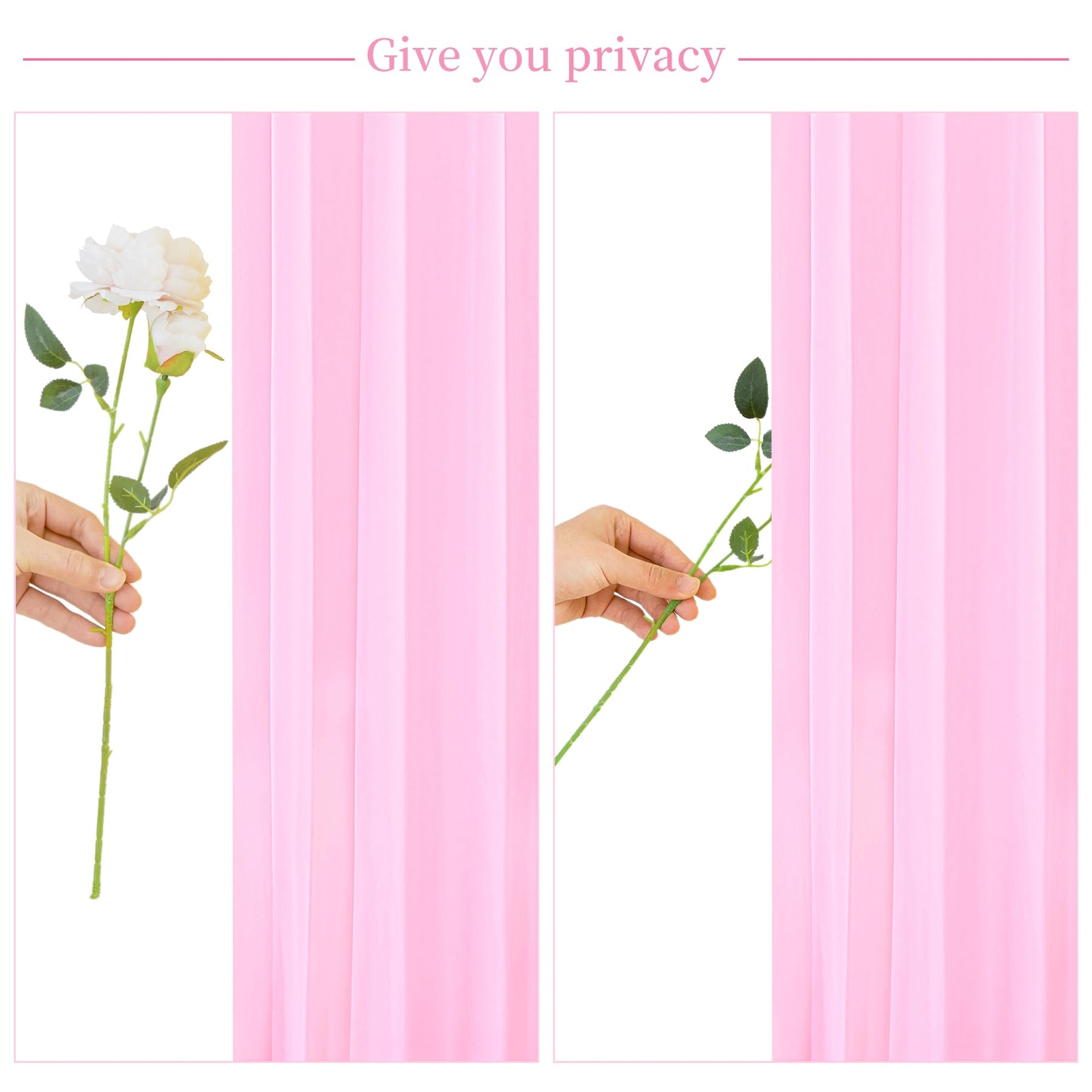 5ft x 8ft Pink Backdrop Curtains for Weddings/Parties 2 Panels Wrinkle-Free