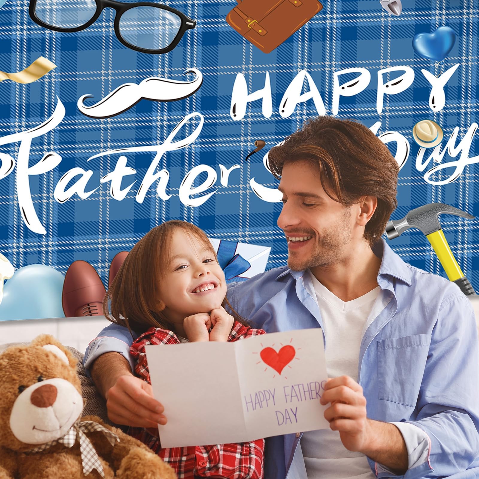Happy Father’s Day Backdrop Decorations Indoor Outdoor Banner for Photography
