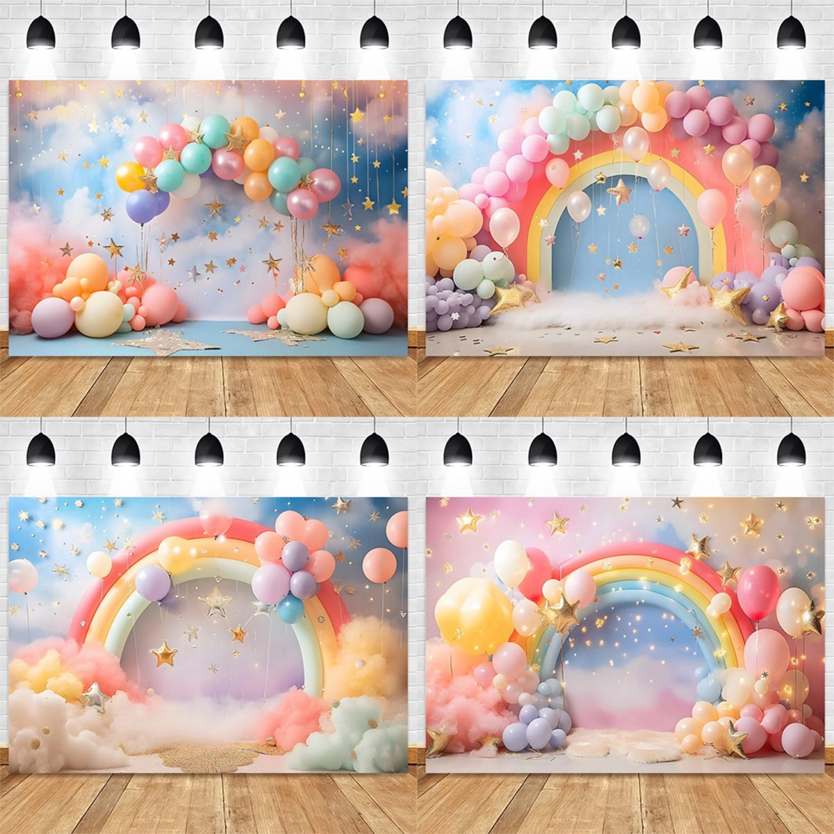 210X150cm European American Valentine’s Day Party Backdrops Balloon Roses 3665