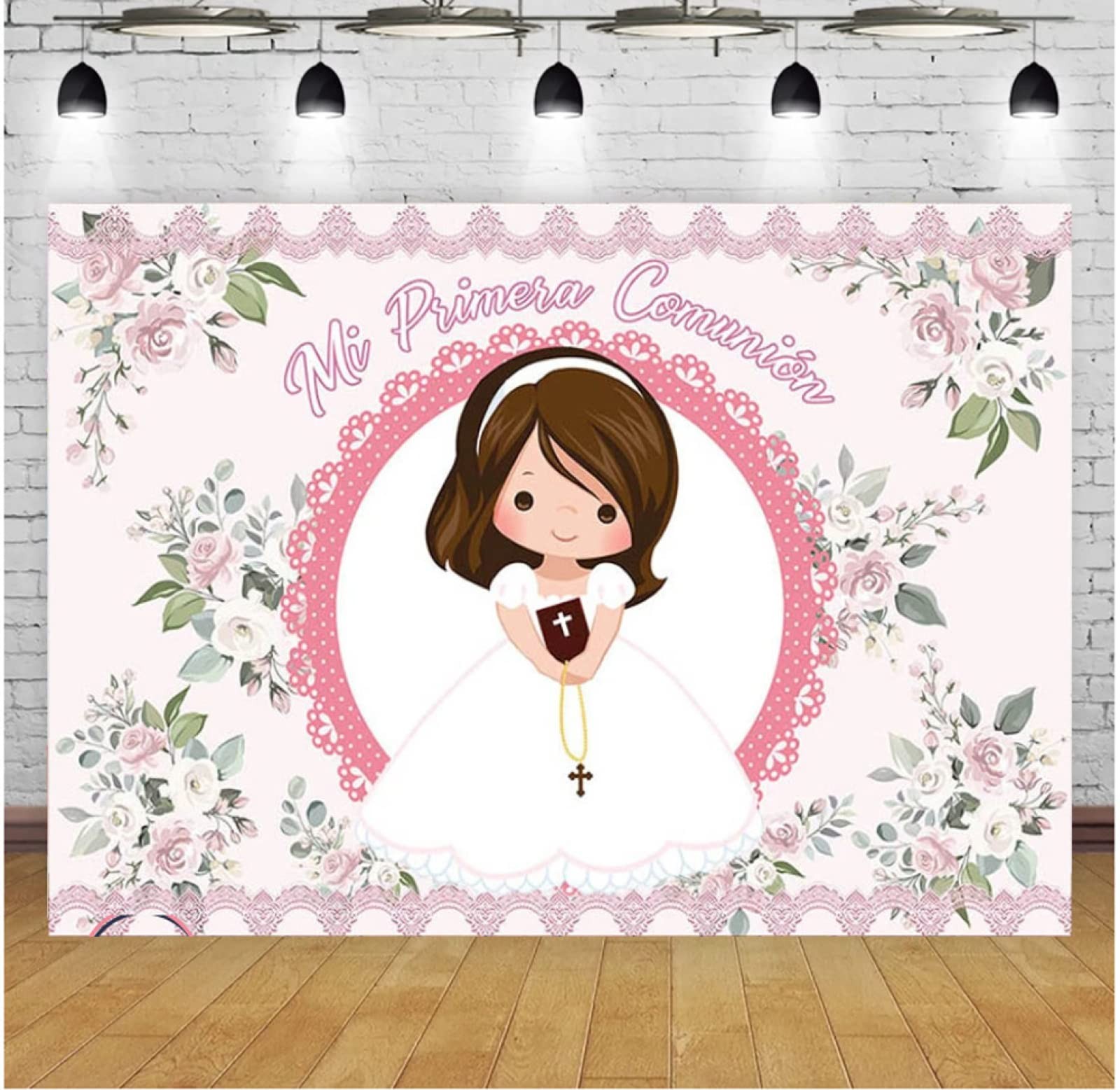 God Bless Baptism Photography Backdrop 6x4ft Vinyl Photo Studio Prop Girl
