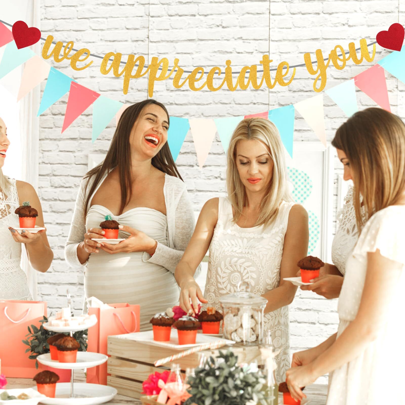 We Appreciate You Banner Glitter Appreciation Backdrop for Doctor Nurse Teacher
