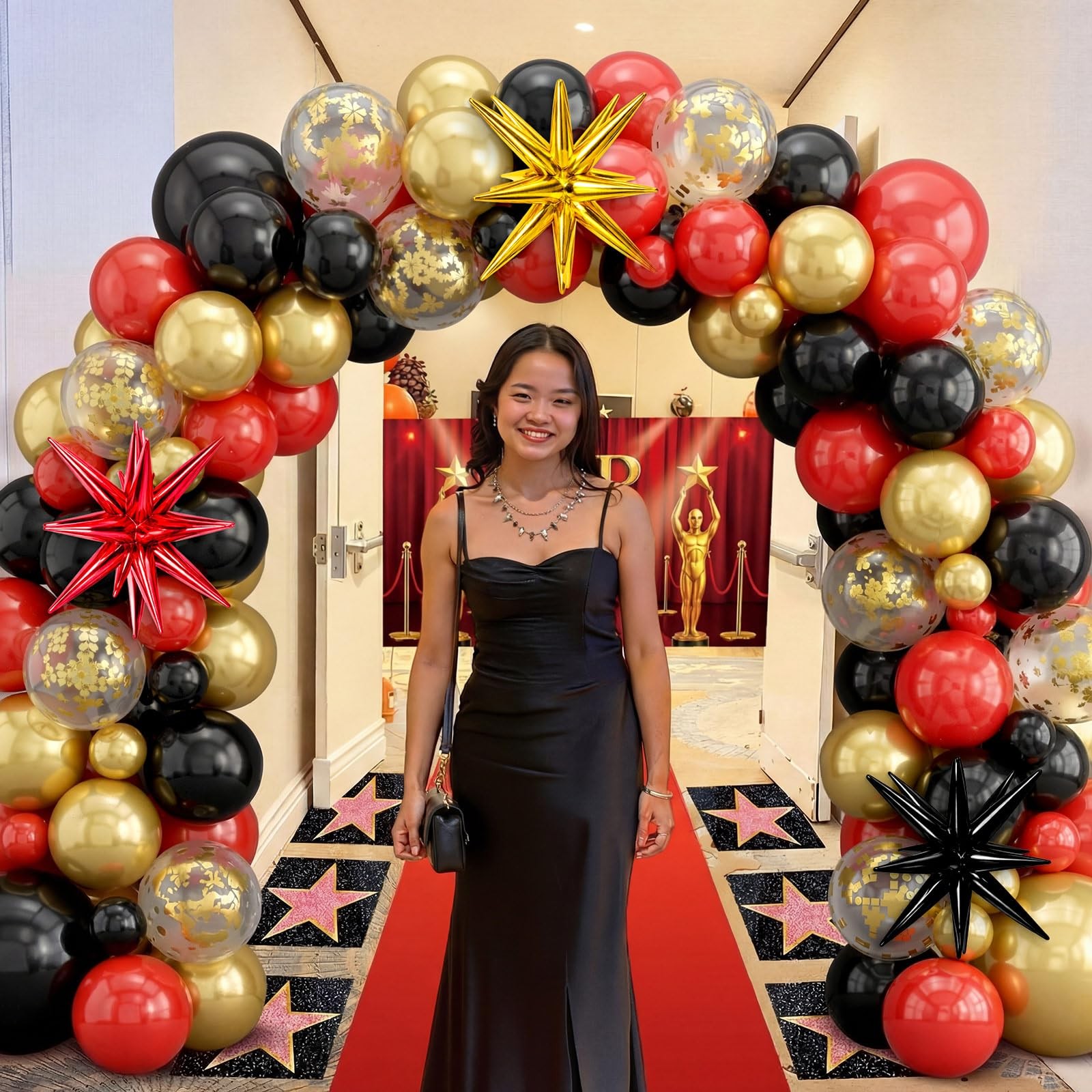 108 Pcs VIP Theme Party Decorations – Red Carpet with VIP Photo Backdrop Star…
