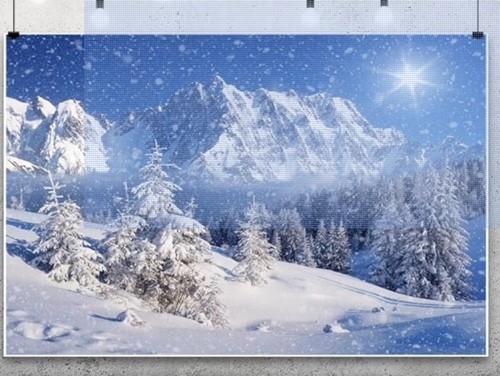 10x8FT Photography Backdrop – Winter Snow Mountain Landscape