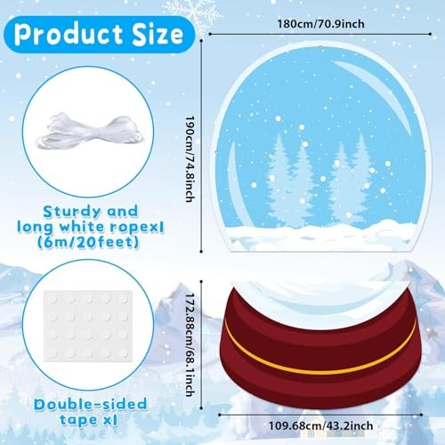 Christmas Photo Prop Background Christmas Snow Globe Backdrops Winter Snow