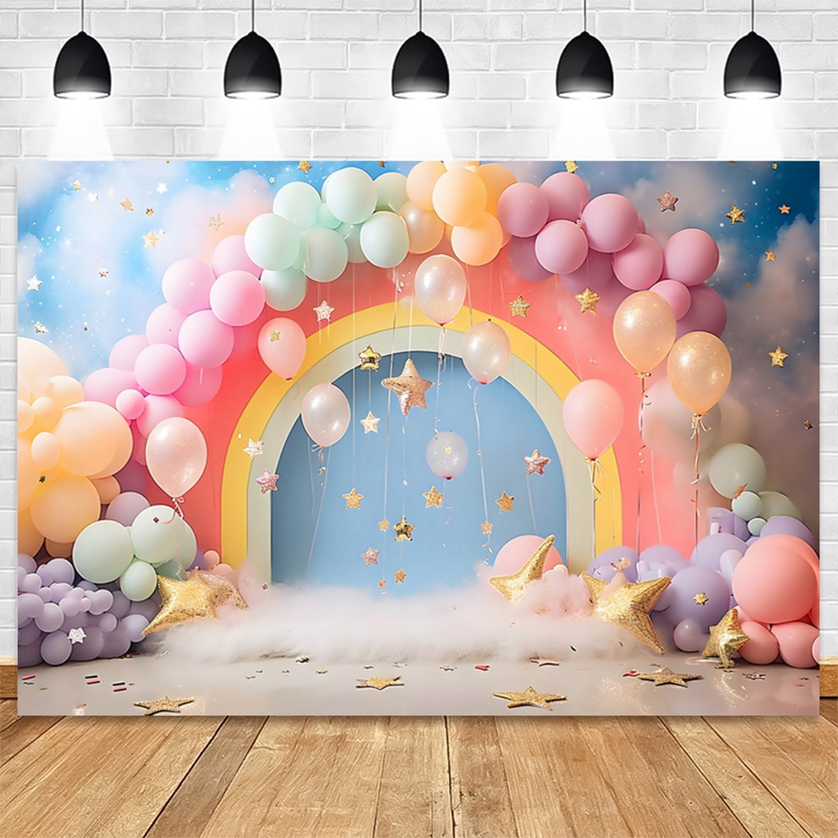 210X150cm European American Valentine’s Day Party Backdrops Balloon Roses 3665