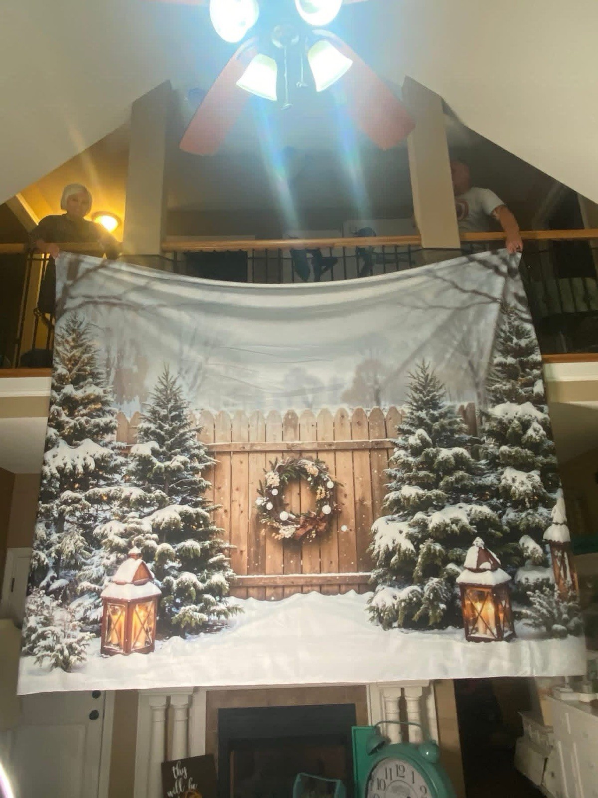 New Oversized Professional Photo Backdrop Winter Christmas Snow Scene