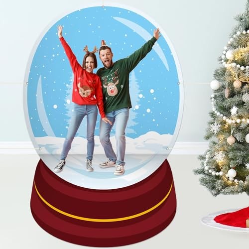 Christmas Photo Prop Background Christmas Snow Globe Backdrops Winter Snow