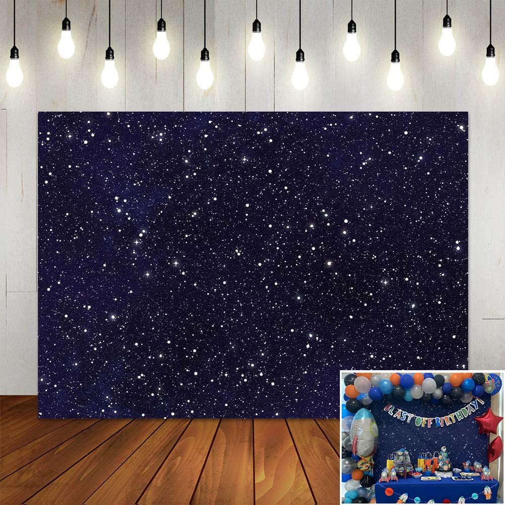 Night Sky Star Photography Backdrop Universe Space Theme Starry Banner