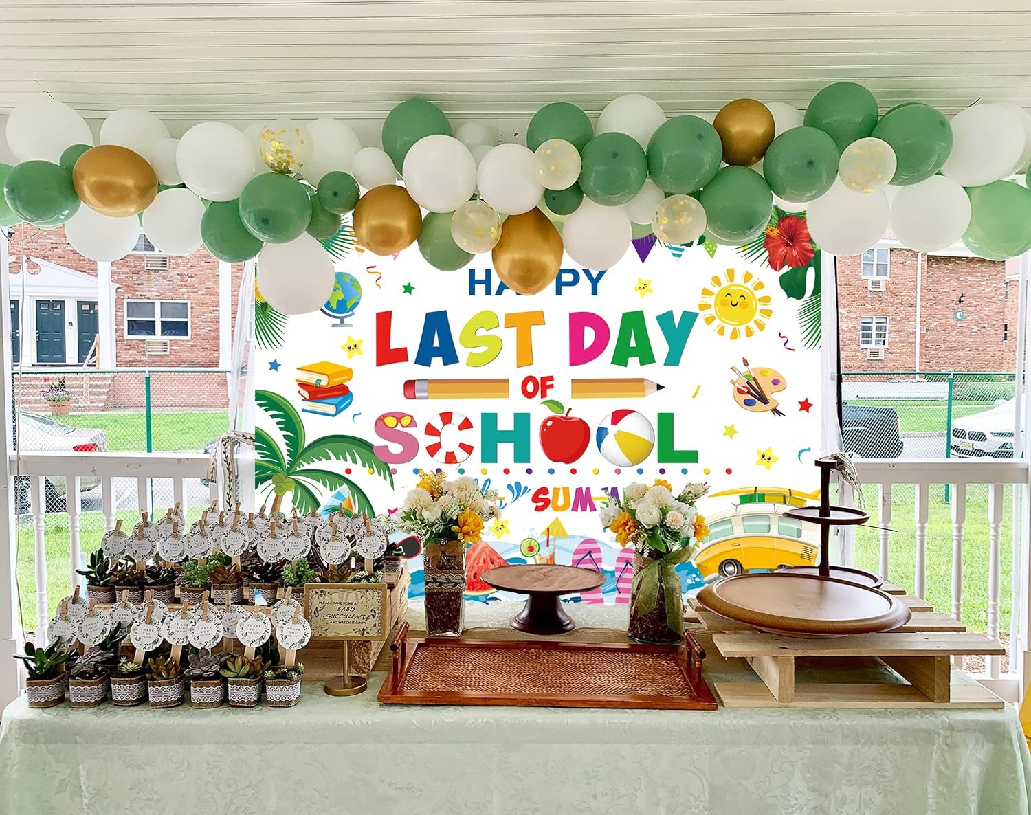 Happy Last Day School Hello Summer Backdrop 8x6Feet Photography Background