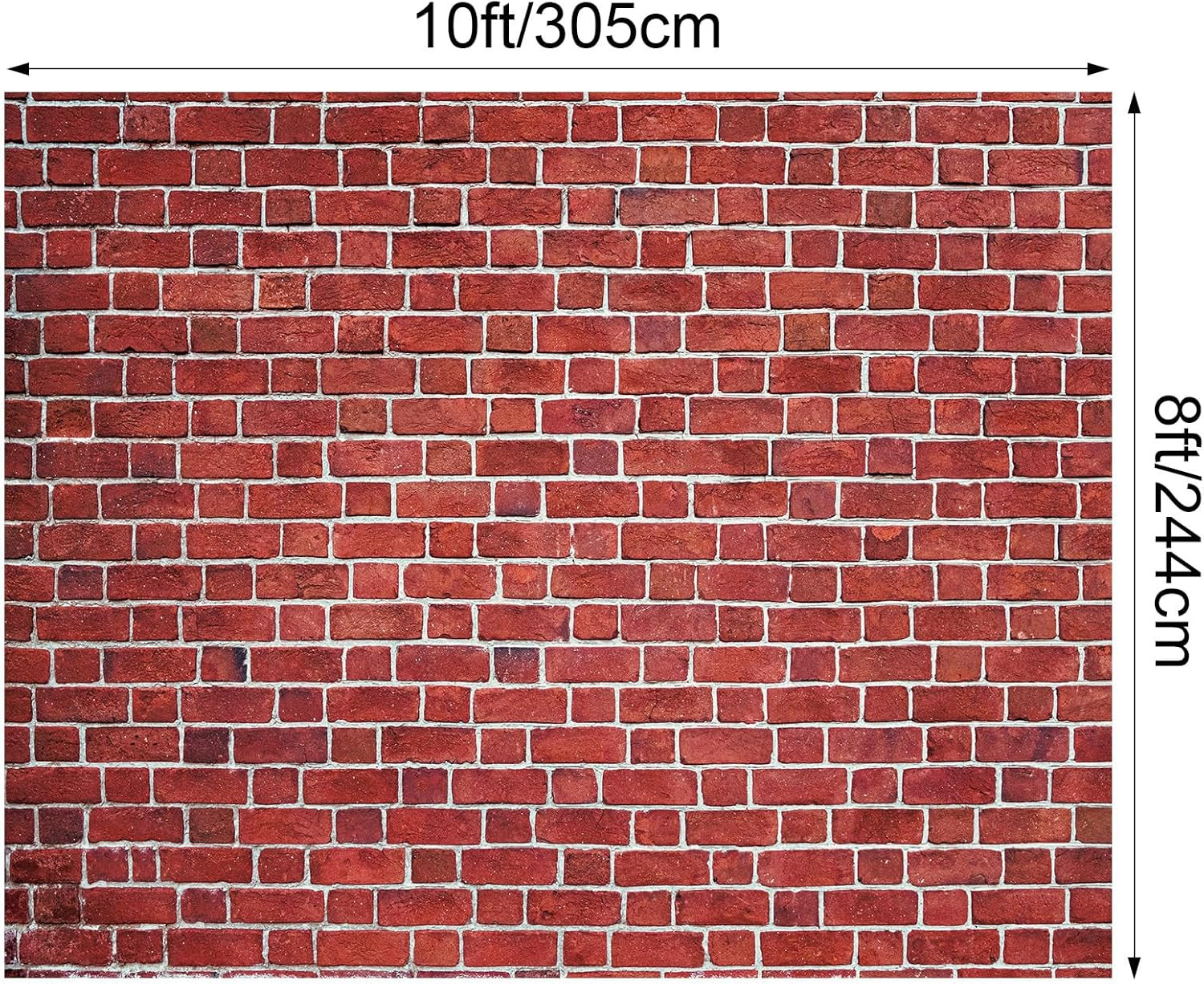 Fondo pared ladrillo rojo 10×8 ft tela poliester para fotos fiesta hogar cumple
