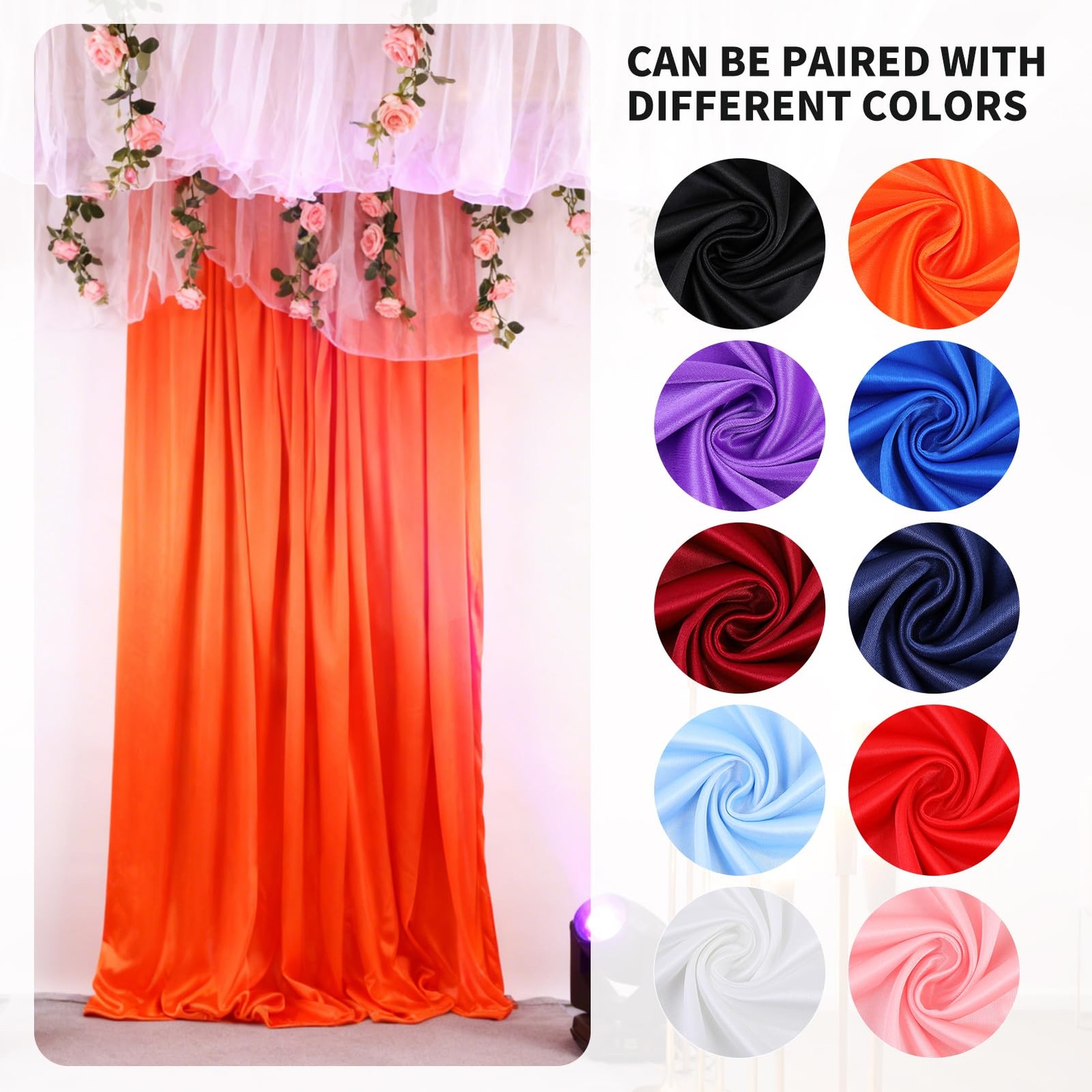 2 PCS 10×10 Ft Photo Stage Backdrop Panels Curtains Drapes Photography White