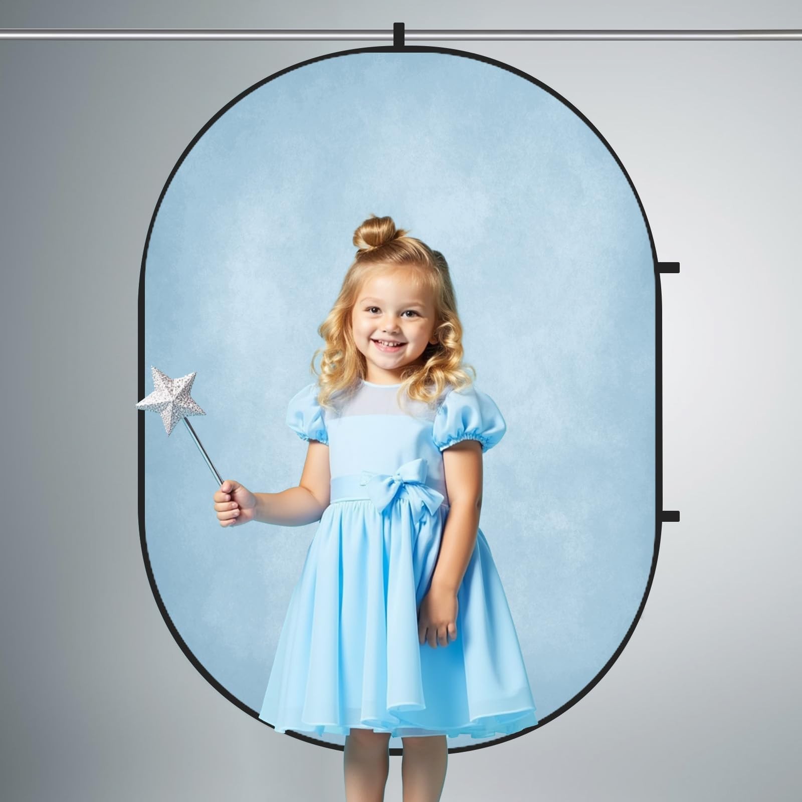 Kate 5×6.5ft(1.5x2m) Collapsible Backdrop Blue Pop up Backgrounds 5×6.5ft, 2