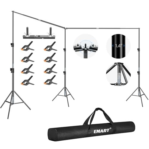 Back Drop Adjustable Stand, 10×20 Backdrop Stand Heavy Duty 20×10ft(W×H） Black