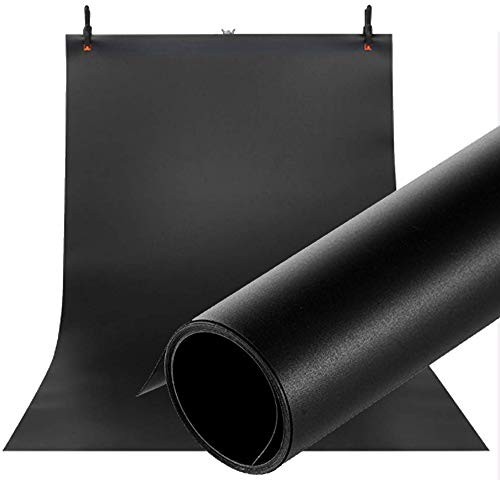 Meking PVC Backdrop 39x78Inch/100x200cm 39x78Inch, Matte Black/White