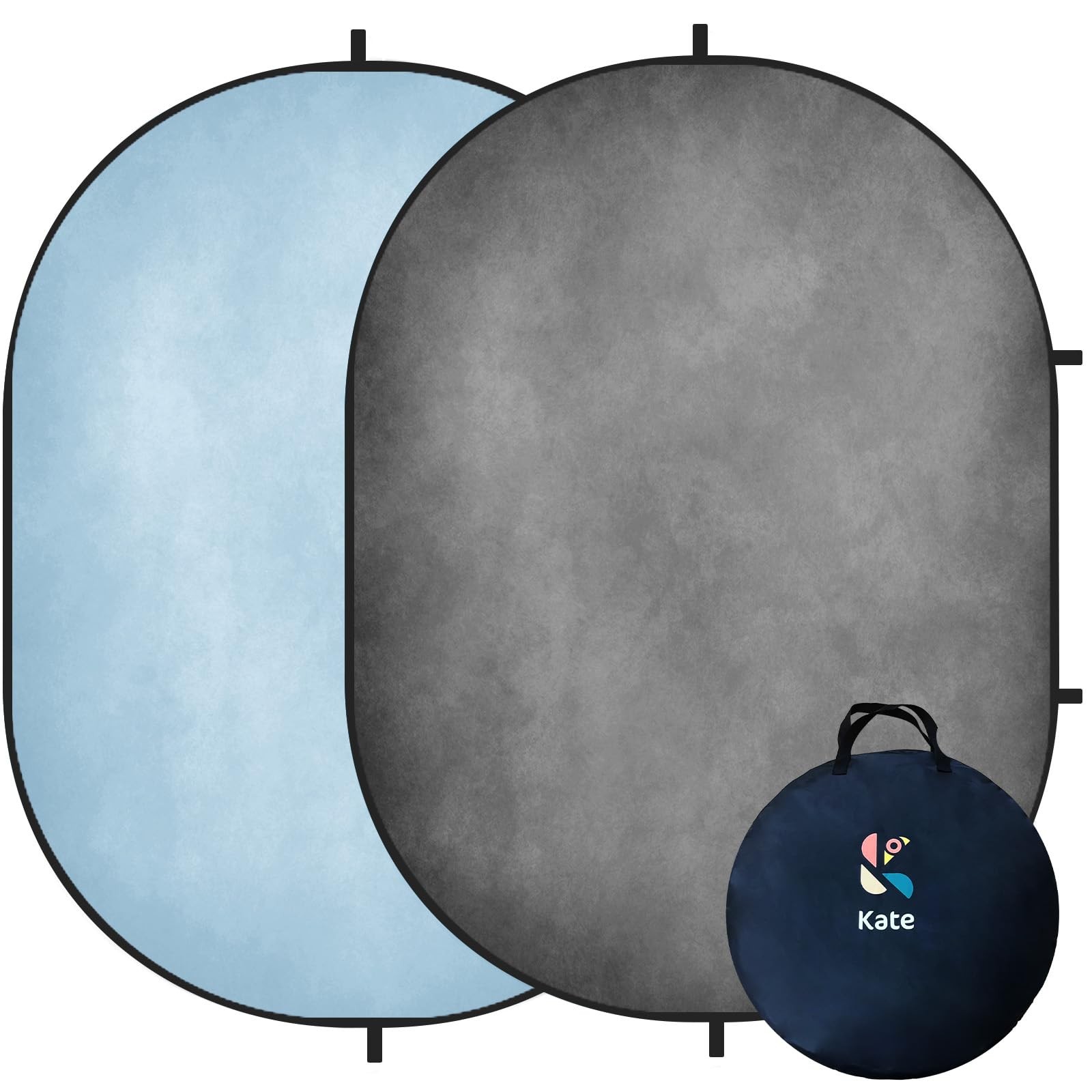 Kate 5×6.5ft(1.5x2m) Collapsible Backdrop Blue Pop up Backgrounds 5×6.5ft, 2