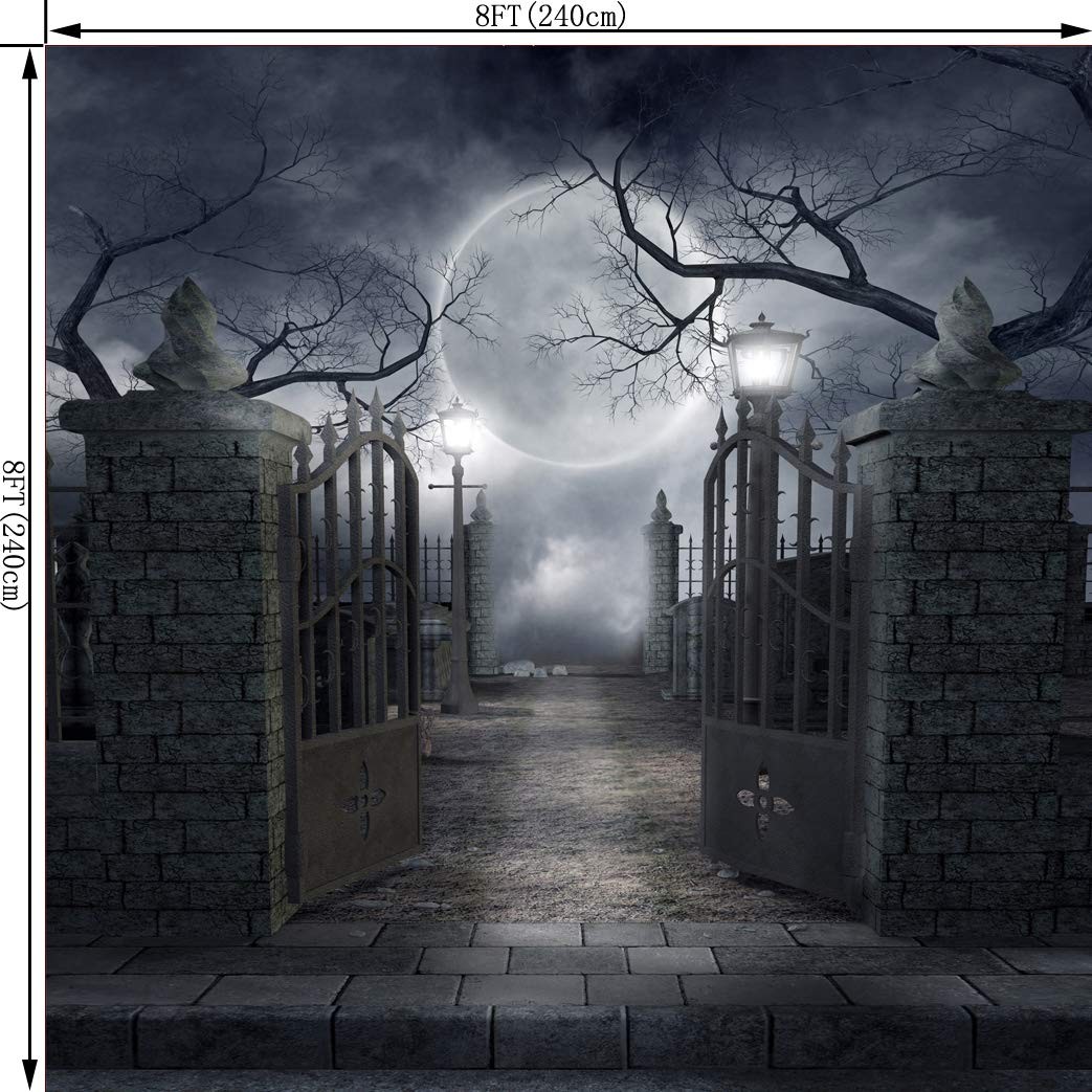 8X8FT Halloween Theme Pictorial Cloth Seamless Customized Photography Backdro…