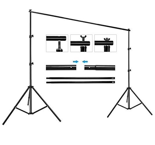 Photo Video Studio Photography Backdrop Stand, 8 x 8 ft Adjustable Photo